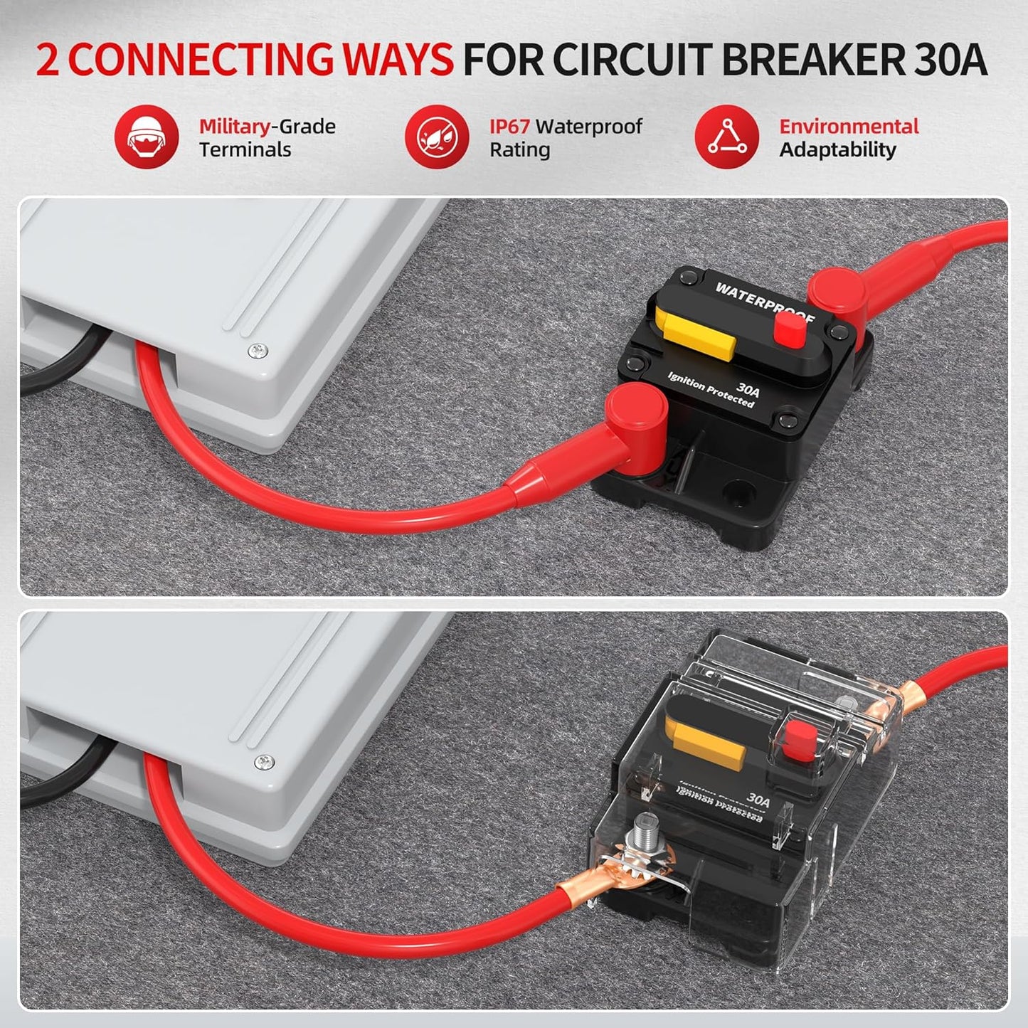 Disyuntor CC 12-48V 30A impermeable manual barco RV