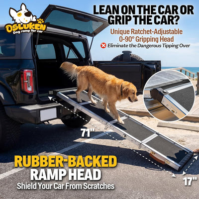 Rampa plegable perros grandes 71pulg antideslizante camioneta