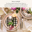Plato llano esmaltado jardín inglés rosado set 2