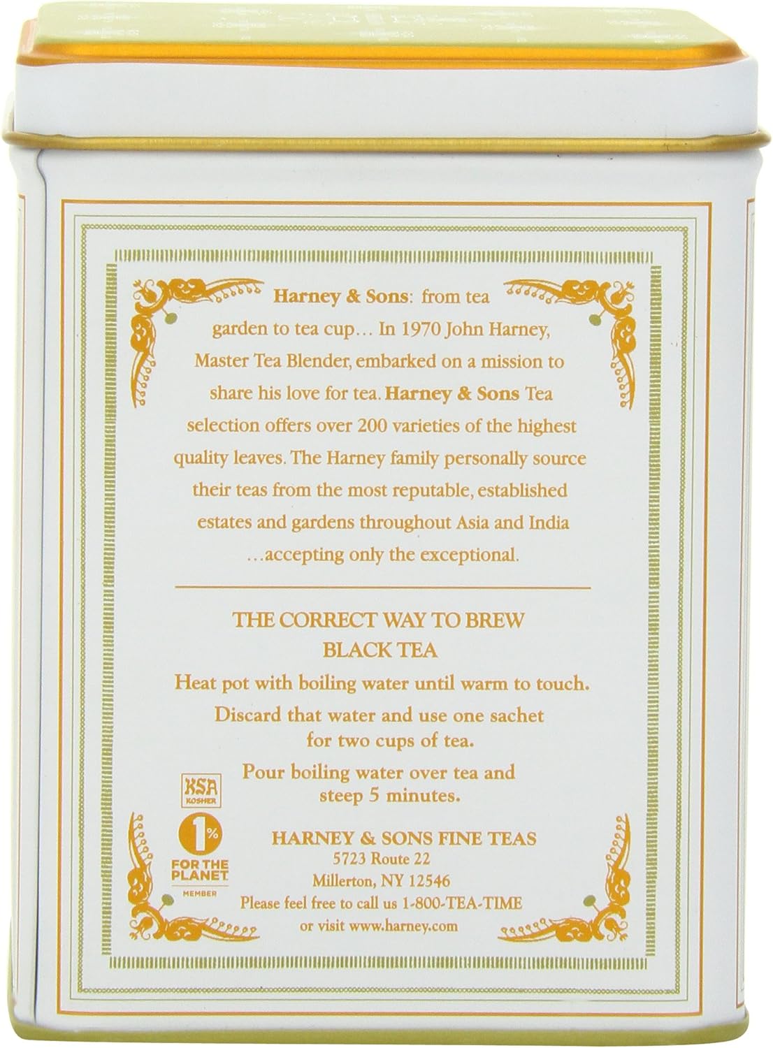 Bolsitas de té negro Harney & Sons Darjeeling clásicas, paquete de 2