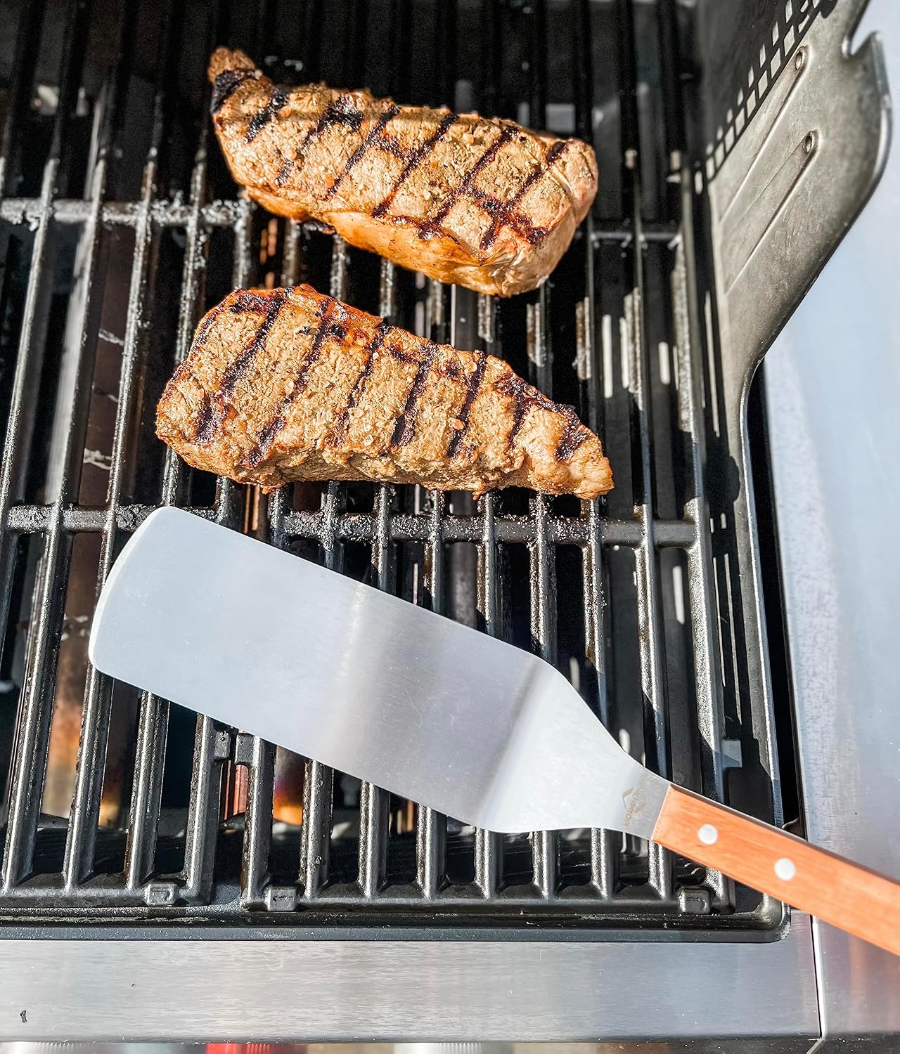 Espátula acero inox palisandro 7.5x3x17.7pulg barbacoa
