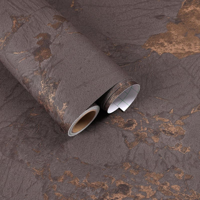 Papel Contacto Mármol Marrón Dorado Adhesivo Impermeable
