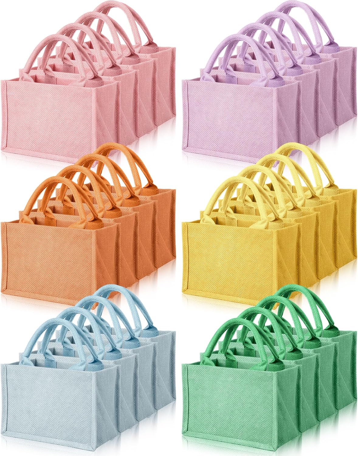 24 Pzas Bolsa Yute Reutilizable Impermeable Blanco para Boda Playa