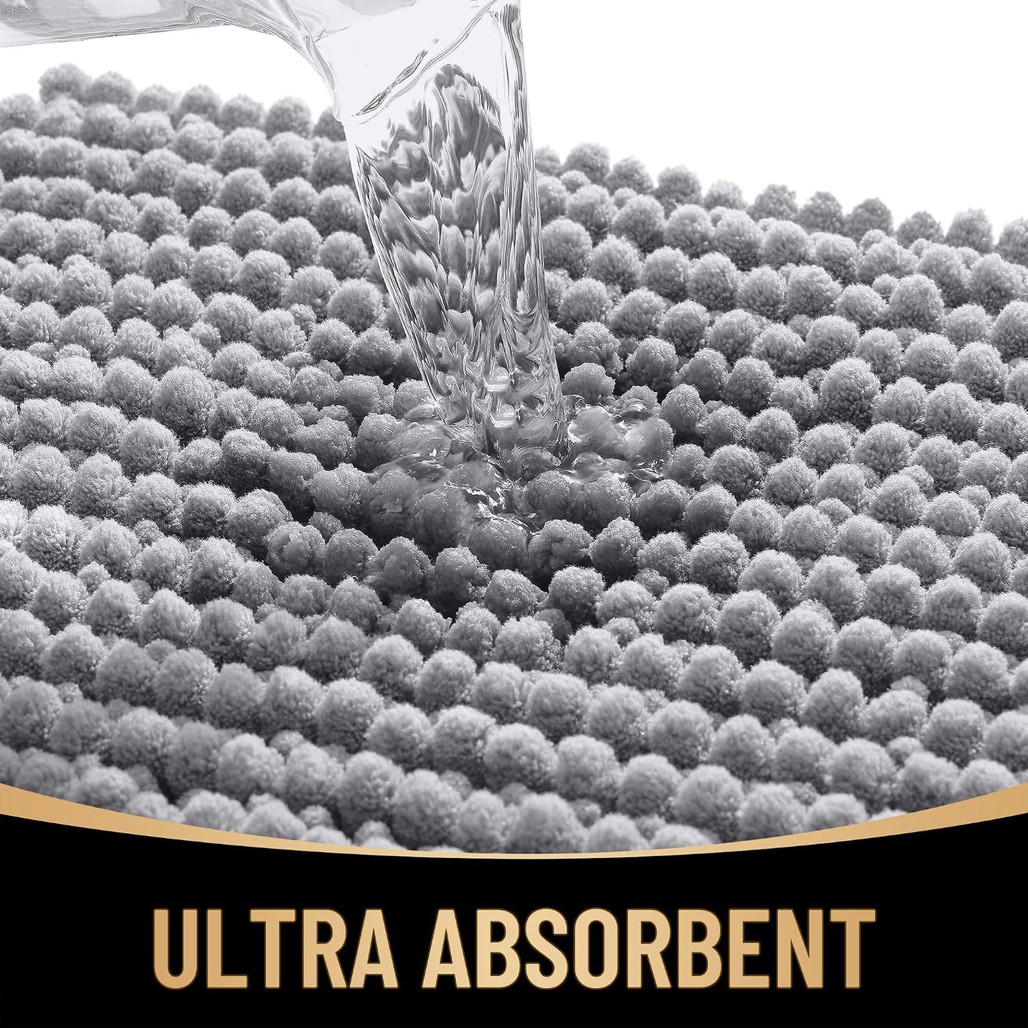 Alfombras U 24x20pulg antideslizante baño color gris