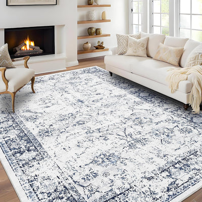 Alfombra vintage lavable 4x6ft antideslizante sala de estar