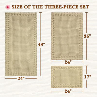 Tapete baño gofre antideslizante 24x17 36x24 48x24 pulg marrón