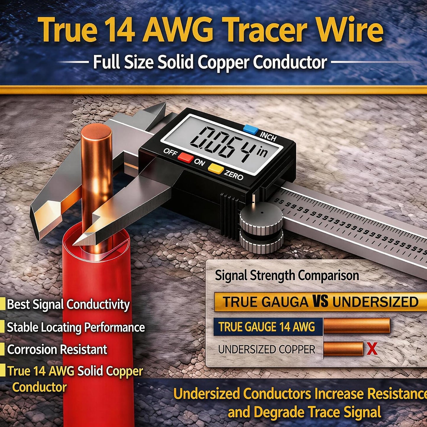 Cable trazador 14 AWG cobre sólido resistente corrosión