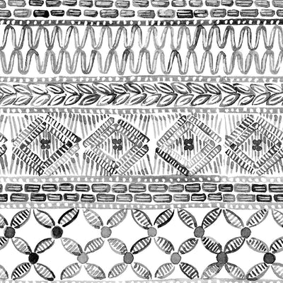 Papel tapiz bohemio acuarela blanco y negro geométrico