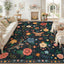 Alfombras 8x10ft para sala dormitorio suave antideslizante negro