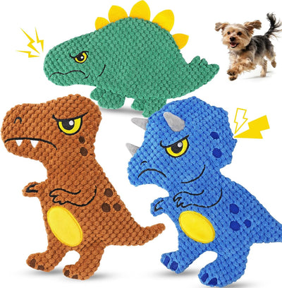 Juguetes chirriantes dinosaurio perros sin relleno set 3