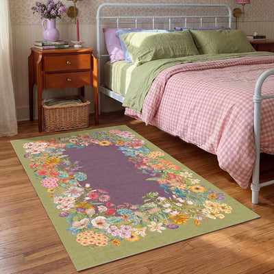 Alfombra bohemia 2x3ft lavable antideslizante dormitorio sala