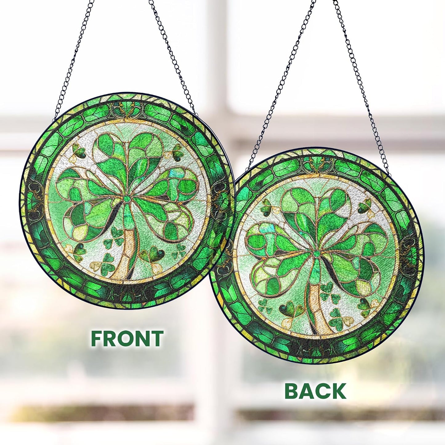 Decoración vitral 8pulg colgante atrapasol Navidad