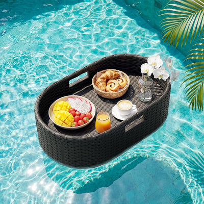 Bandeja flotante mimbre ovalada 26x15pulg para piscina