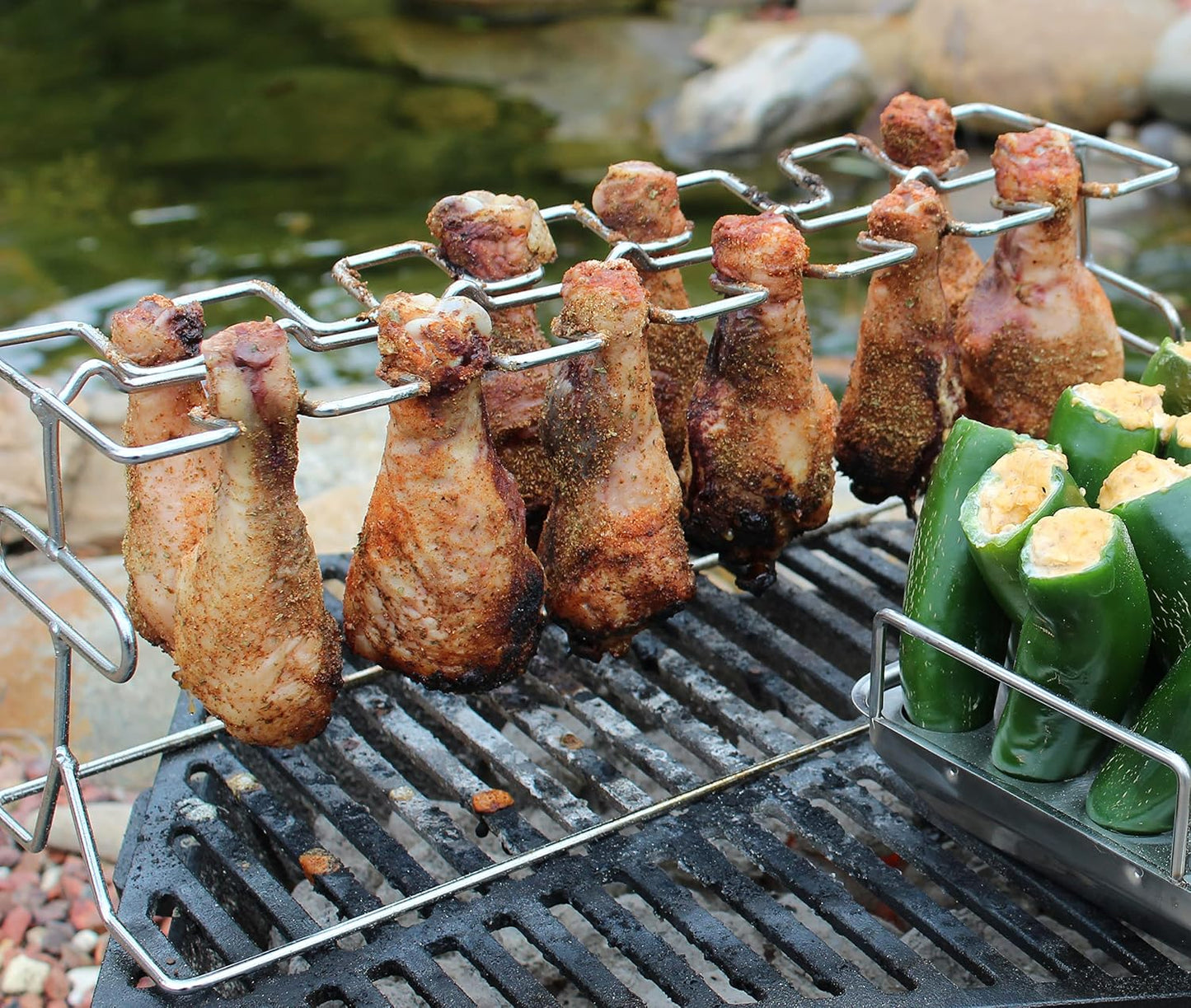 Bastidor parrilla 12 compartimientos para patas y alas de ave