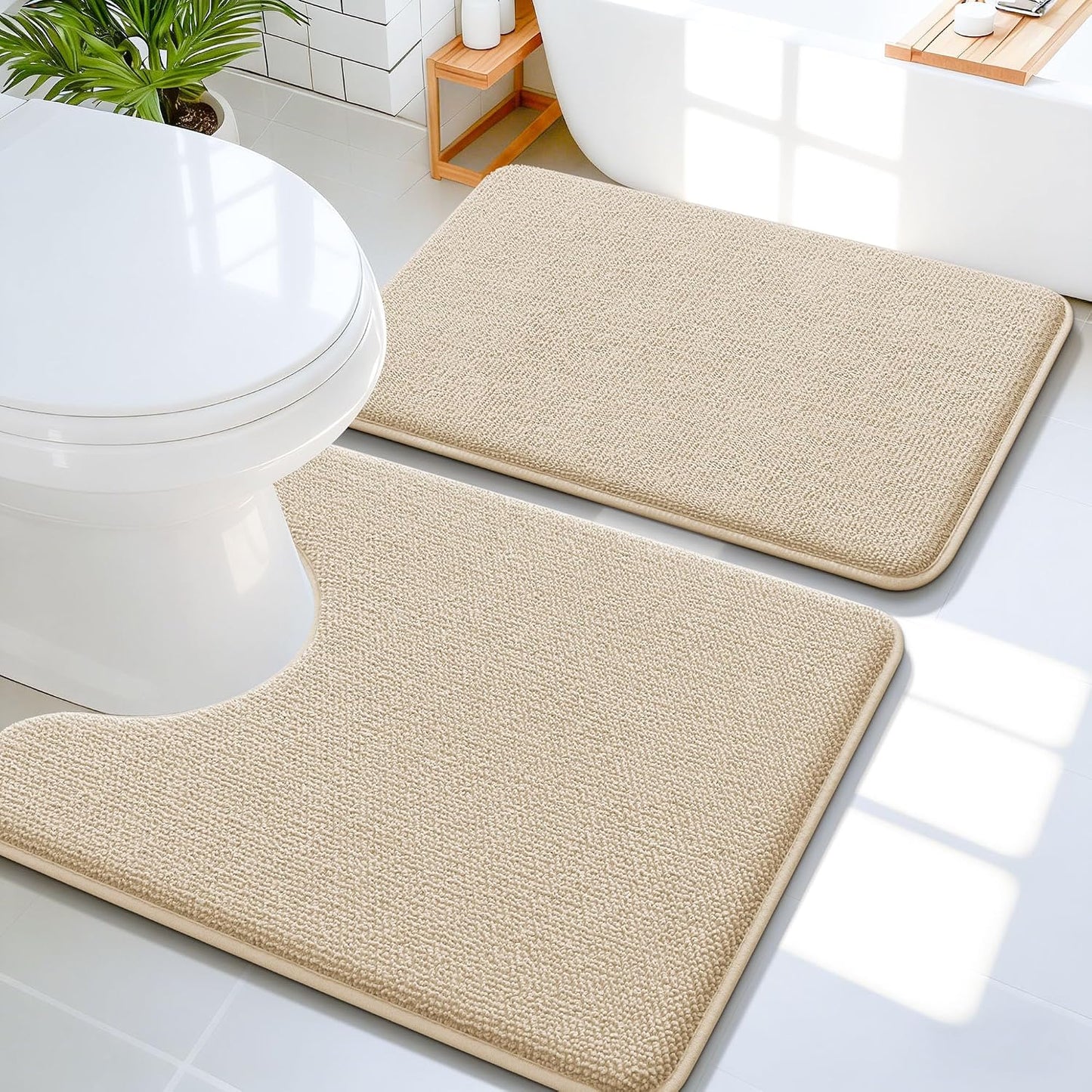 2 Alfombras Baño Espuma Viscoelástica Lavables 24x16