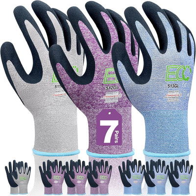 7 Pzas Guantes Jardinería Mujer Microespuma