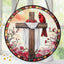 Atrapasoles cruz cardenales rojos vitrales decoración hogar