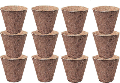 Macetas fibra coco 3pulg pack 12 tazas semillas biodegradables