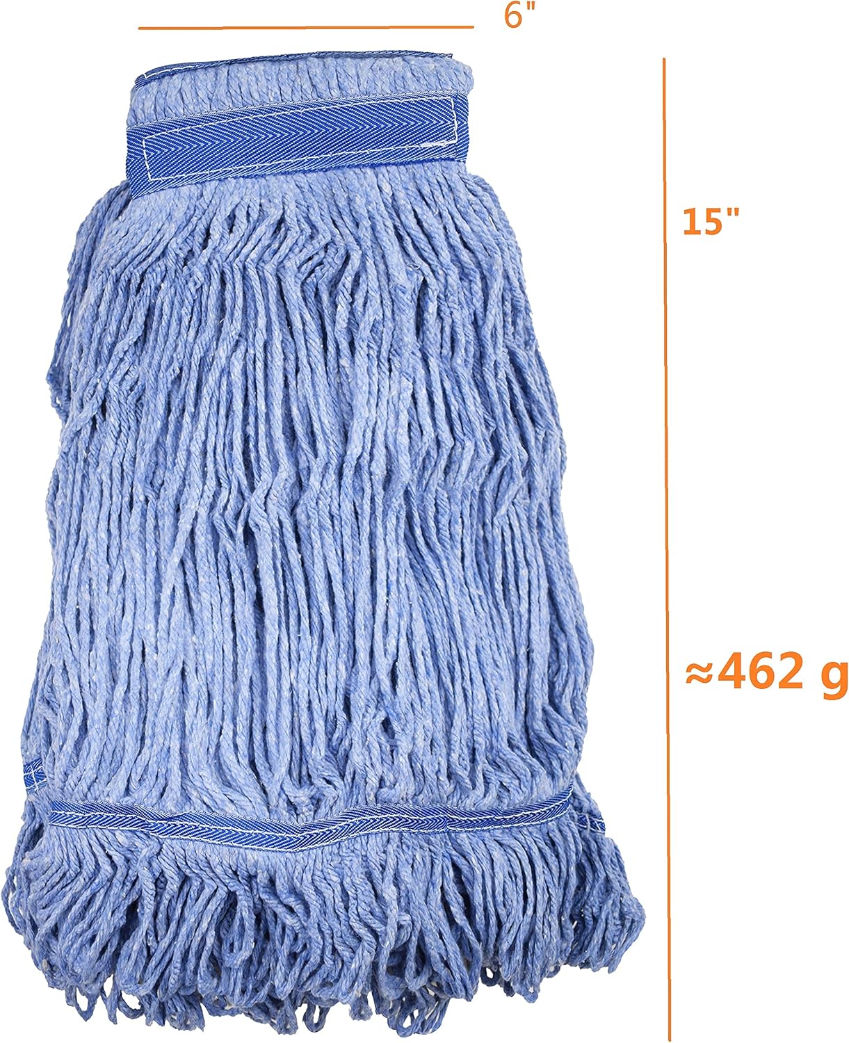 Cabezal trapeador comercial resistente azul 4 pzas mediano 16oz