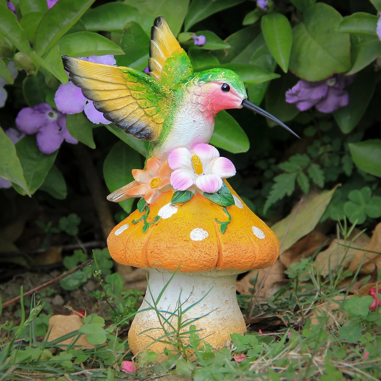 Soporte colibrí seta decoración jardín exterior interior