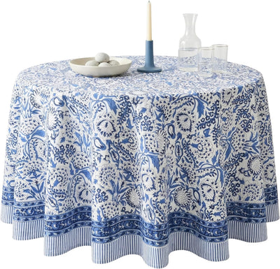 Mantel redondo bohemio algodón 90pulg para fiestas bodas