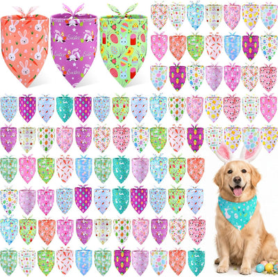 100 Bandanas Pascua para Perros 25 Estilos Triangulares