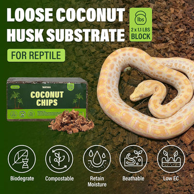2 Pzas Chips Coco Orgánicos 2.2lbs para Plantas y Reptiles