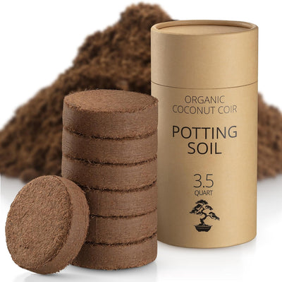 Tierra de coco para macetas 3.5qt plantas interiores bonsái