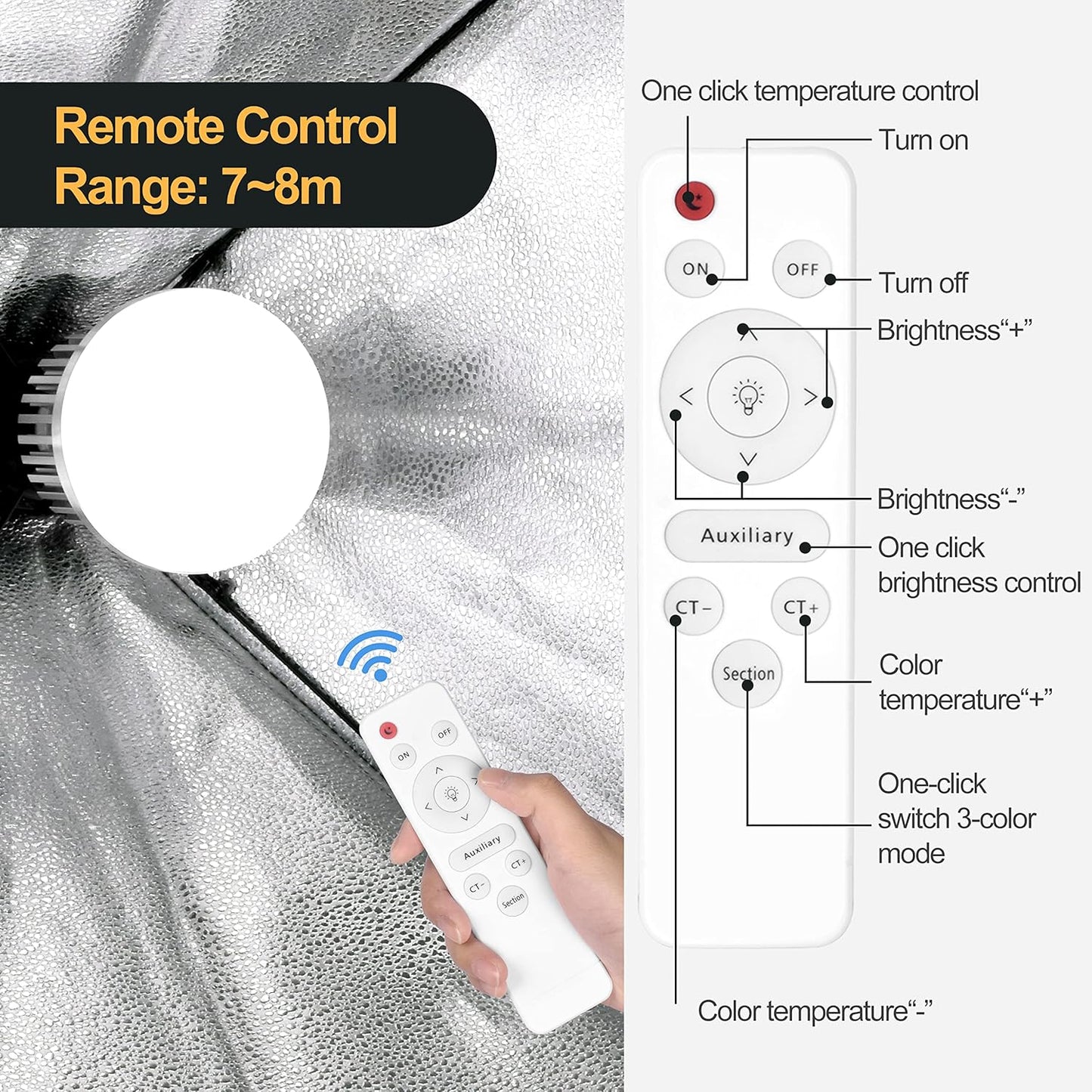 2 Bombillas LED E27 Regulables 3000-5500K Control Remoto
