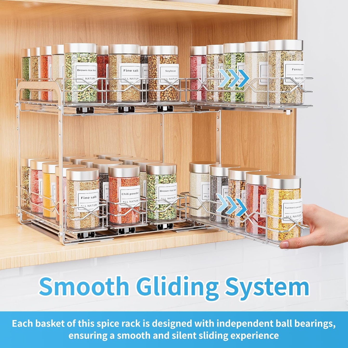 Organiz. especias metal 2 niveles vertical cocina
