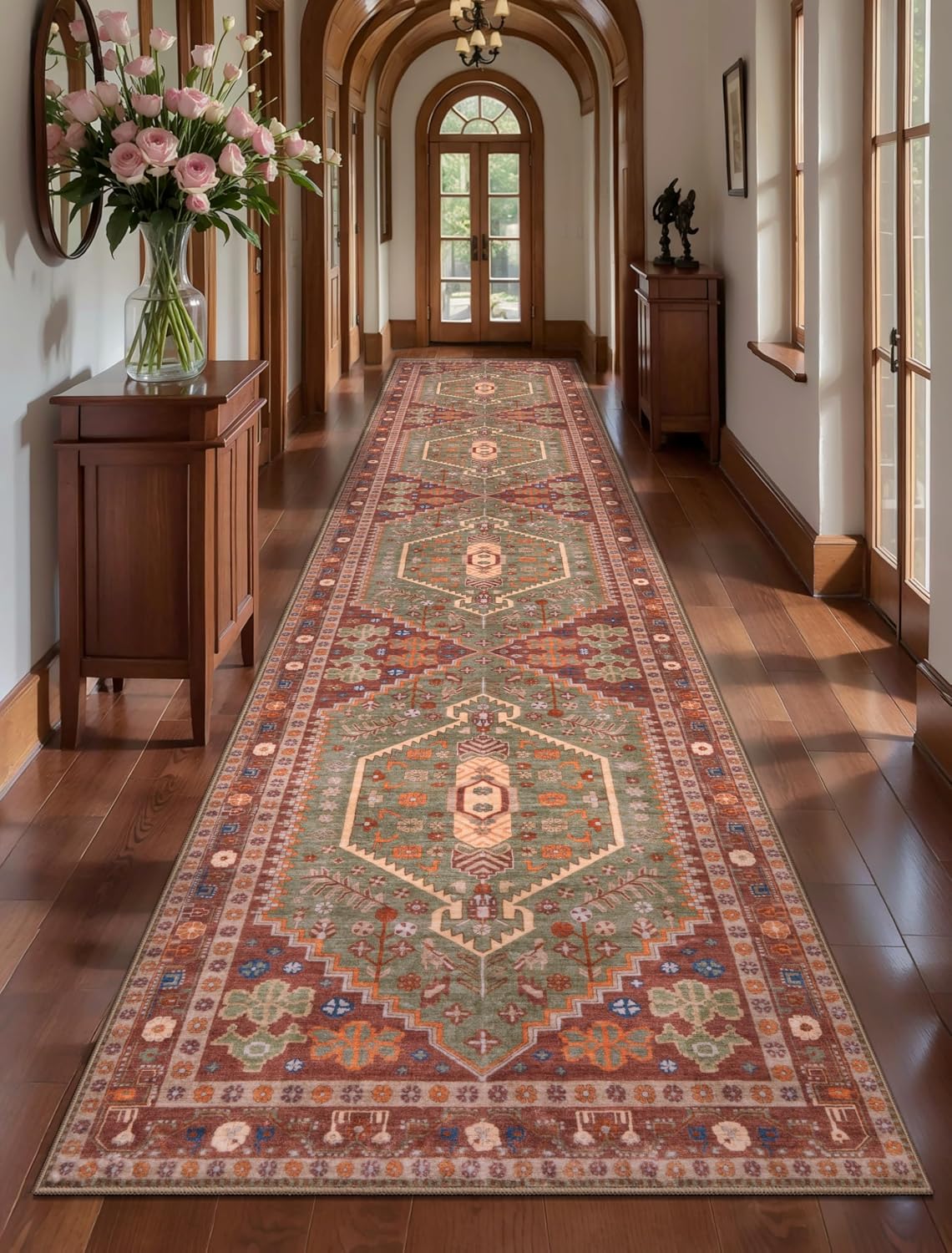 Alfombra pasillo 3x10ft vintage para entrada dormitorio