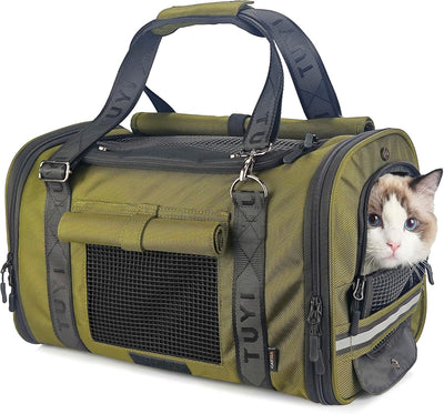Transportador gatos suaves solapas privacidad aprobado aerolíneas