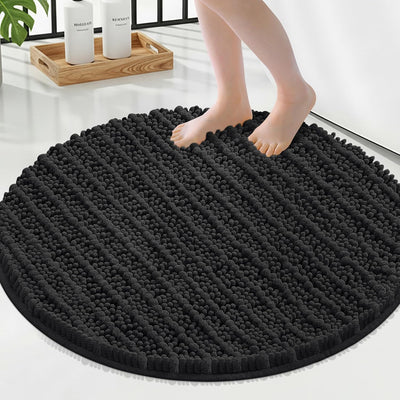 Tapete baño redondo felpilla 24x24pulg antideslizante lavable