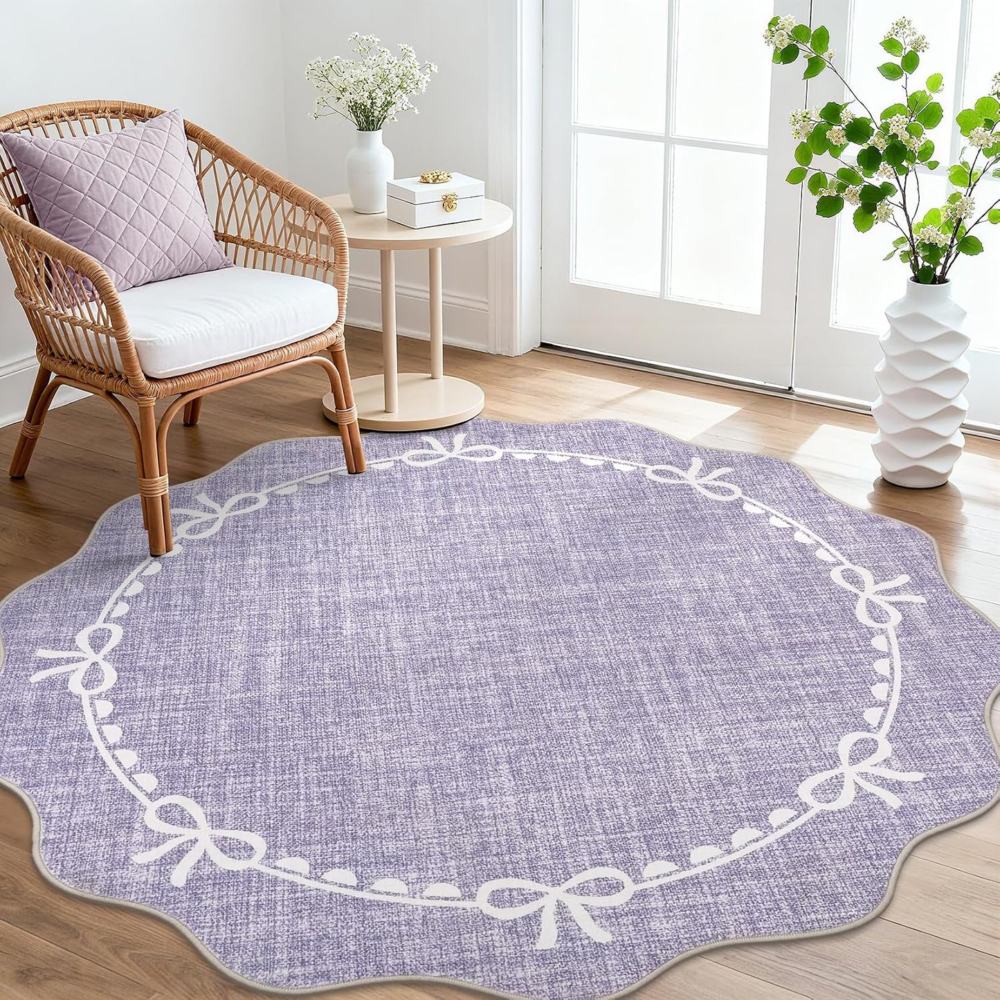 Alfombra redonda 5ft suave antideslizante color morado