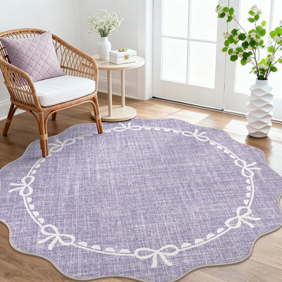 Alfombra redonda 5ft suave antideslizante color morado