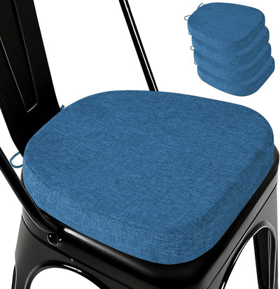Set 4 Cojines Metal Antiderrap 14x14pulg con Laços para Silla