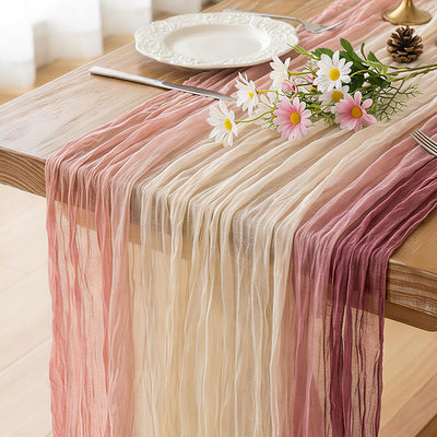Camino mesa gasa 35x120pulg rosa degradado boda fiesta