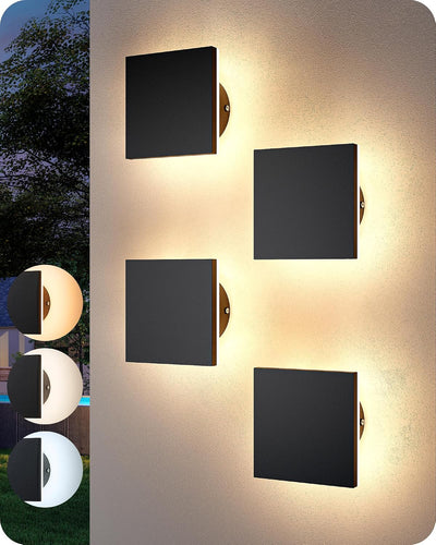 4 Luces LED Pared Exteriores 3000K-5000K Aplique Aluminio IP65