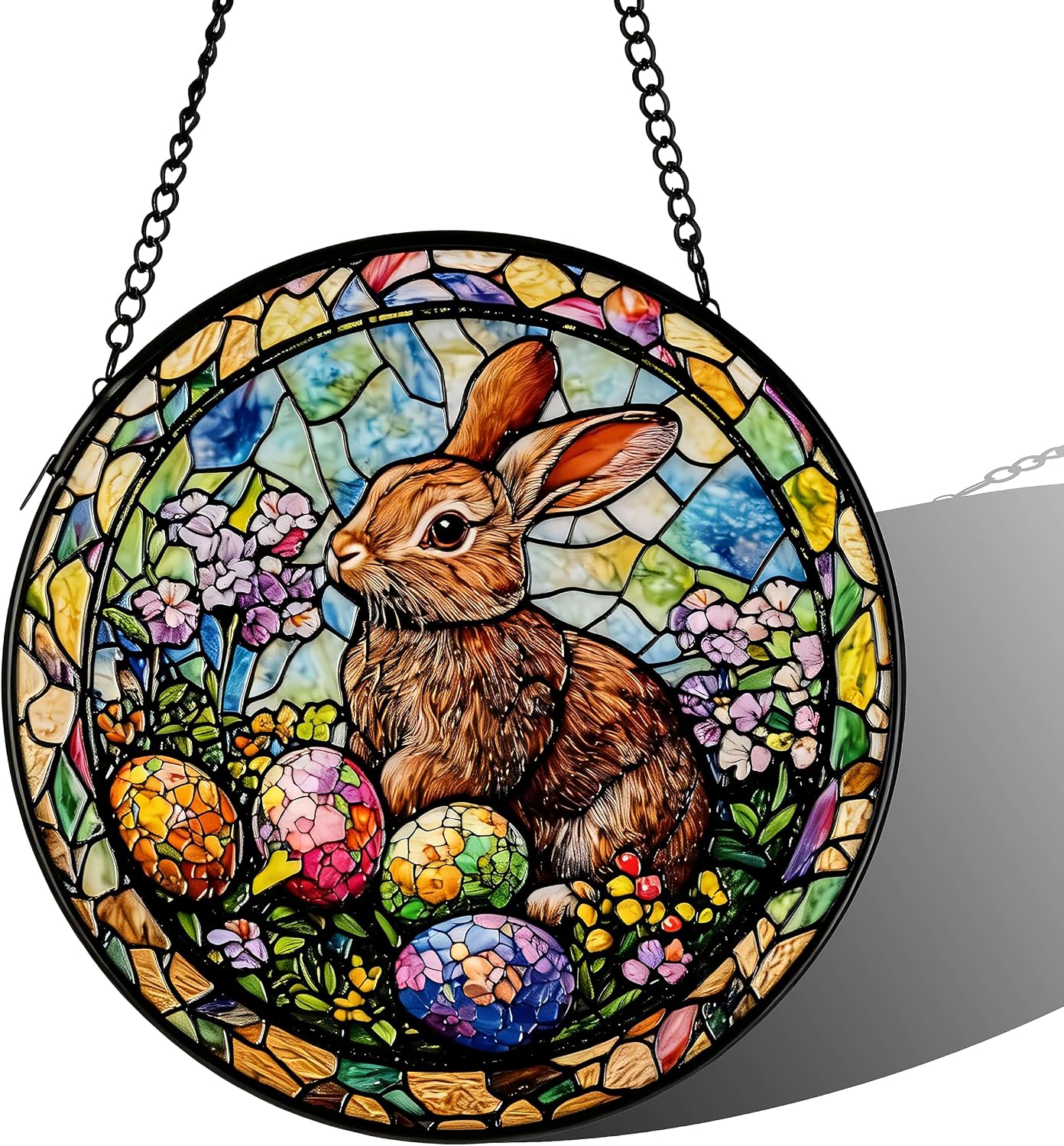 Atrapasoles cristal manchado decoración vitral 6.3pulg