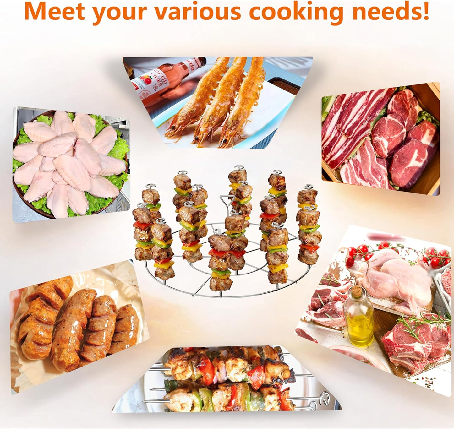 Soporte brocheta acero inox 18/8 15 pzas comp