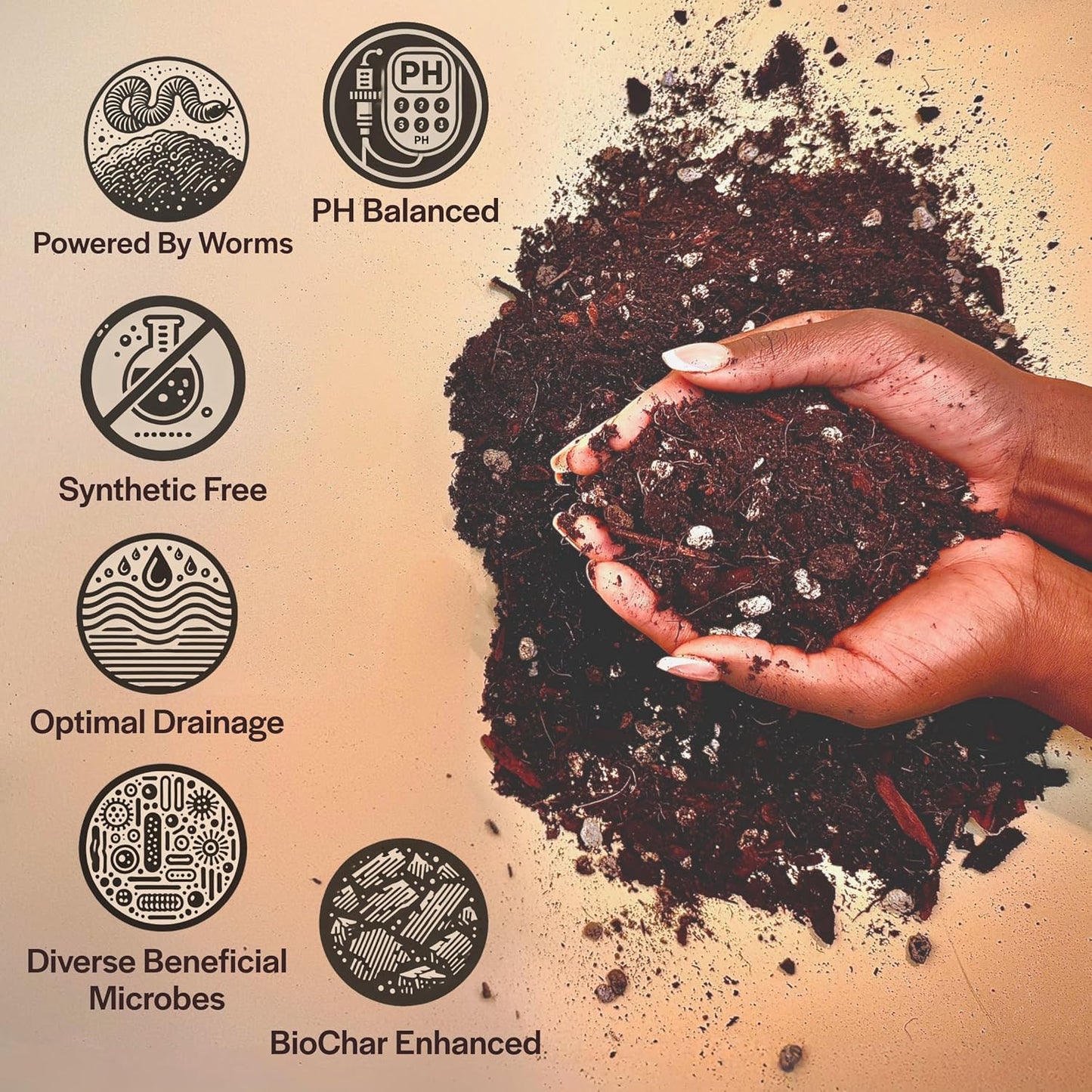 Mezcla tierra para plantas tropicales y de interior bien drenante