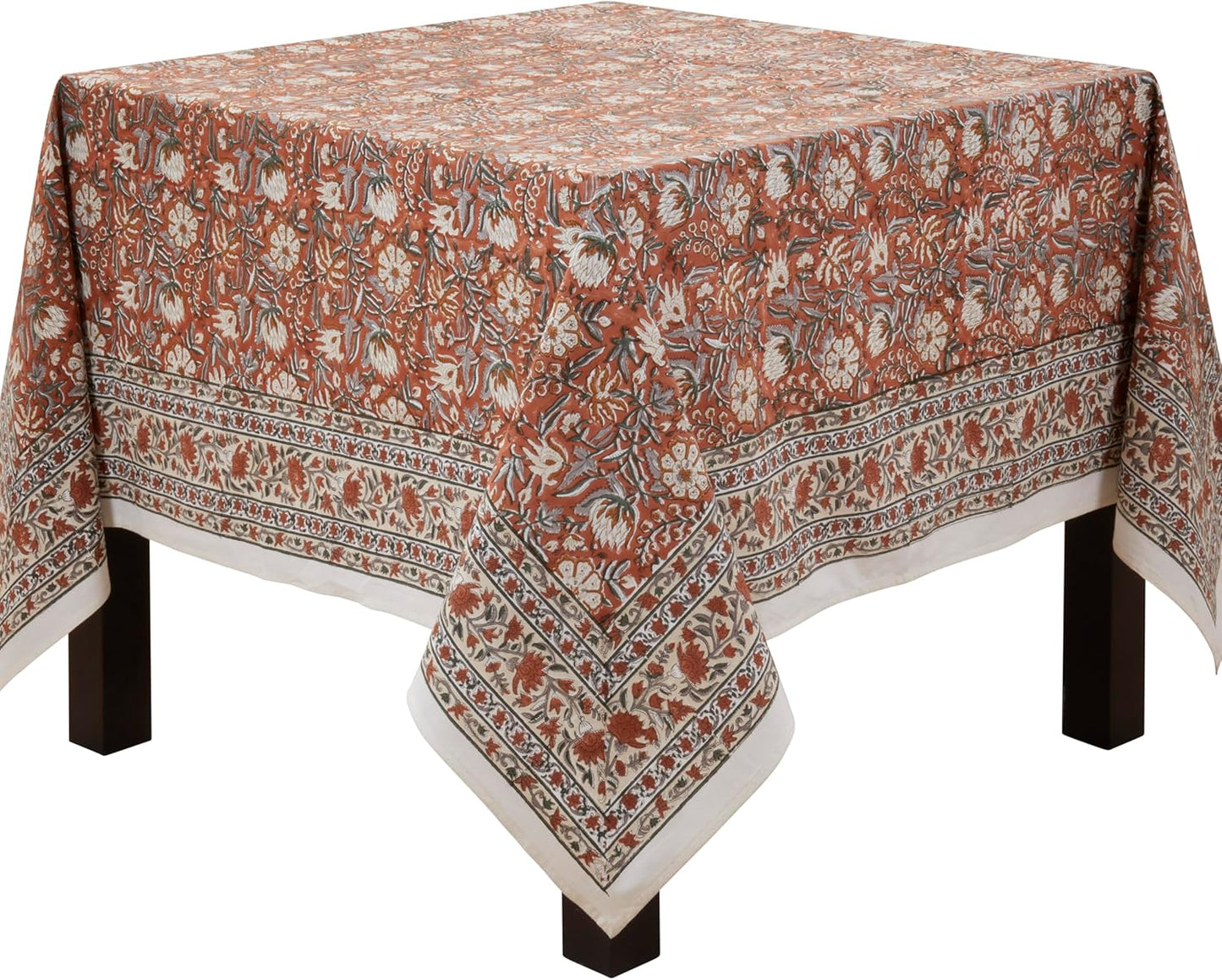 Mantel floral algodón 70x70pulg