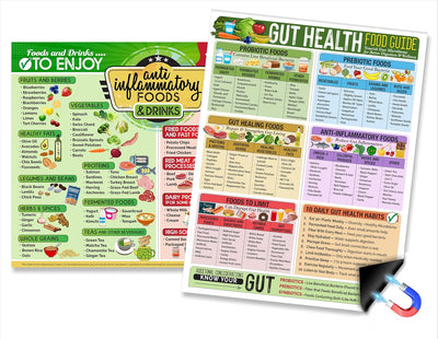 Guía de alimentos para salud intestinal y antiinflamatorios magnetico 8.5x11