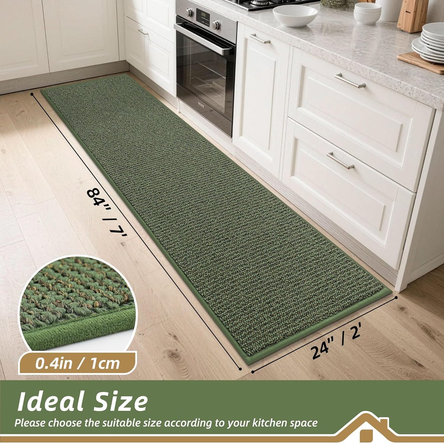 Alfombras cocina 24x84pulg antiderrapantes absorbentes lavables