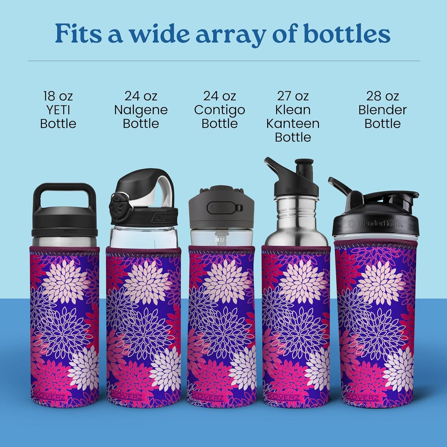 Funda para botella de agua Koverz de neopreno para 24-30 oz grande