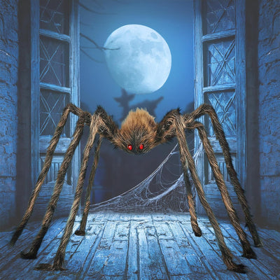 Araña gigante Halloween 5ft color negro marrón blanco