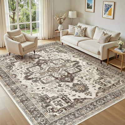 Alfombra sala 5x7ft estilo vintage antideslizante suave