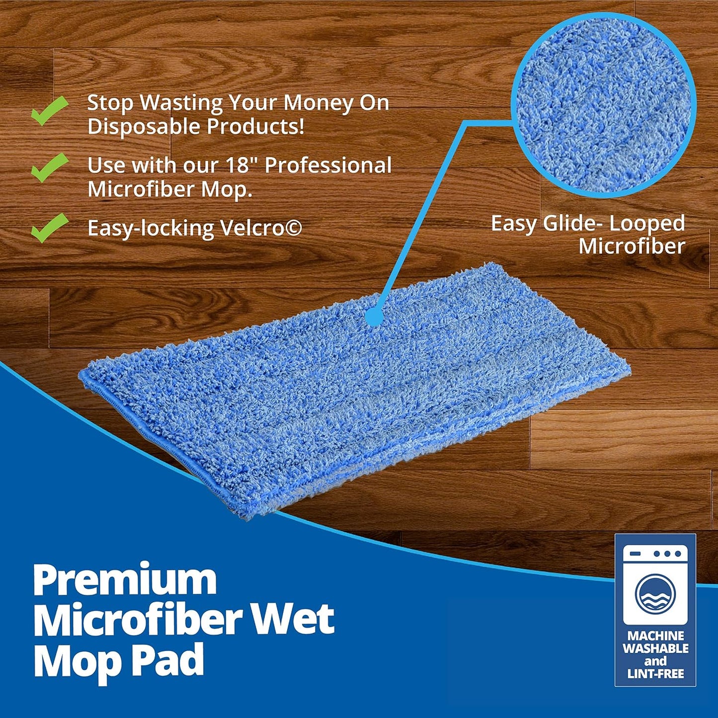 Almohadilla microfibra 20pulg pack 2 recambio trapeador profesional