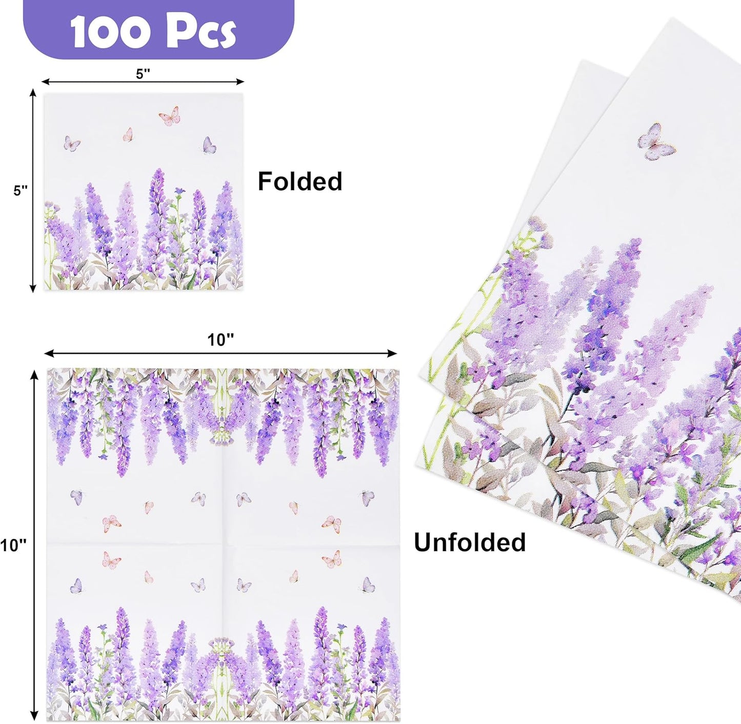 Servilletas de lavanda para fiestas y decoración de mesa