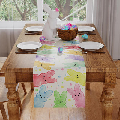 Camino de mesa Pascua colorido conejito feliz 13 x 120 pulgadas